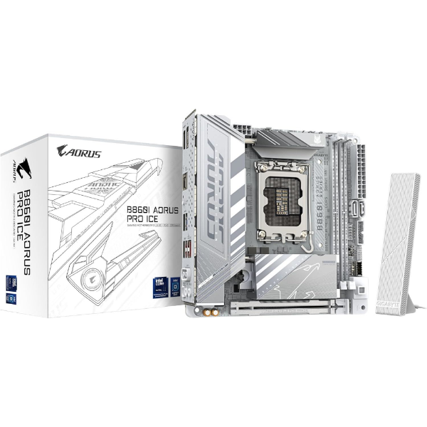 B860I-AOR-PRO-ICE 9200MHz OC DDR5 LGA1851 M.2 HDMI DP Mini-ITX Anakart resmi