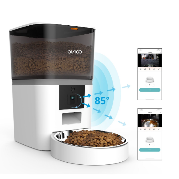 WiFi Camera Pet Feeder – Beyaz resmi