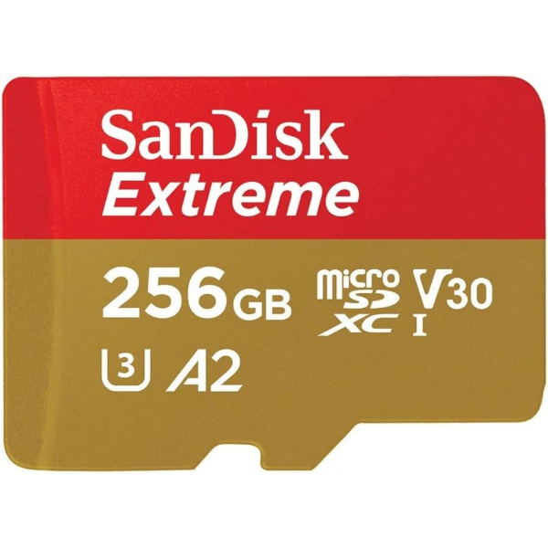 256GB Extreme SDXC UHS-I A2 190MB/s Micro SD Card resmi