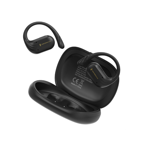 Bluetooth 5.4 6 Saat Çalma Süreli OWS Kablosuz Siyah Kulaklık resmi