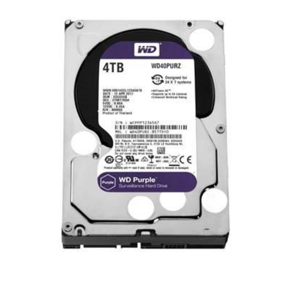 4TB Purple Sata 3.0 5400RPM 64MB 3.5" Dahili Güvenlik Diski resmi