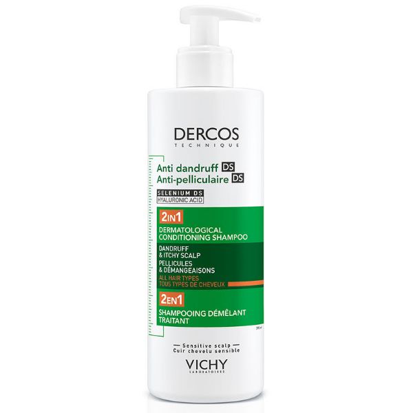 Vichy Dercos Anti Dandruff 2’si 1 Arada Tüm Saç Tipleri İçin Kepek Karşıtı ve Nemlendirici Şampuan 390 ml