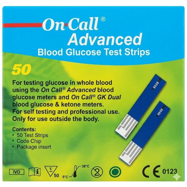 On Call Advanced Şeker Ölçüm Stripi 50'li